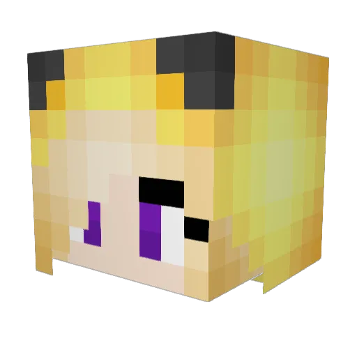 Krissichu Minecraft avatar head, 3D render