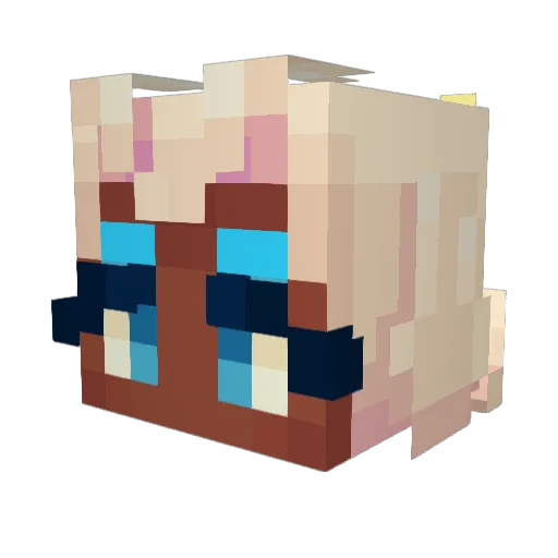 KristaLori Minecraft avatar head, 3D render