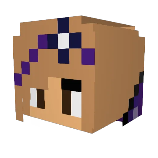 Kristell29 Minecraft avatar head, 3D render