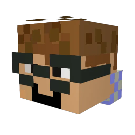 Kristijanplays Minecraft avatar head, 3D render