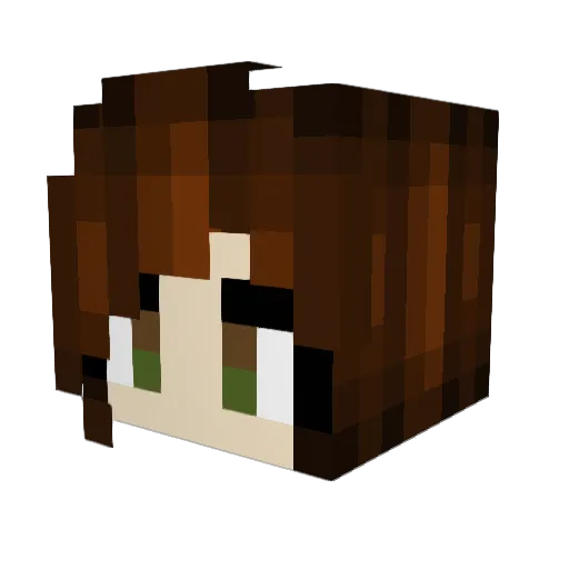 Kristinaloe Minecraft avatar head, 3D render