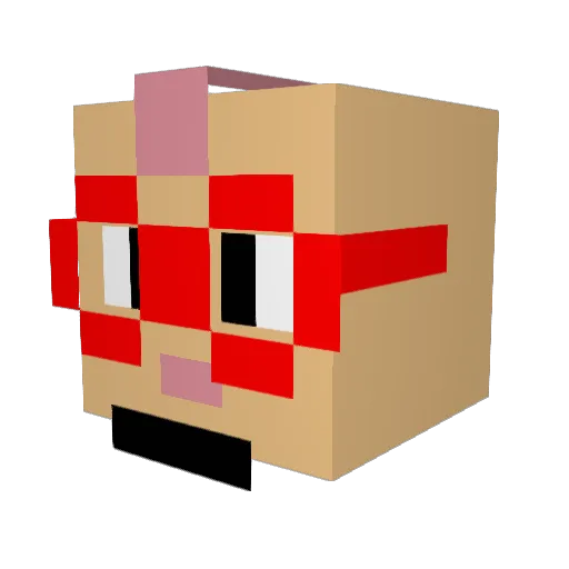 Kristuuupas Minecraft avatar head, 3D render