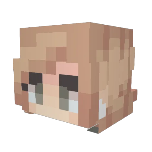 Kristyao Minecraft avatar head, 3D render