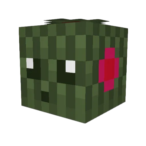 Krittt Minecraft avatar head, 3D render