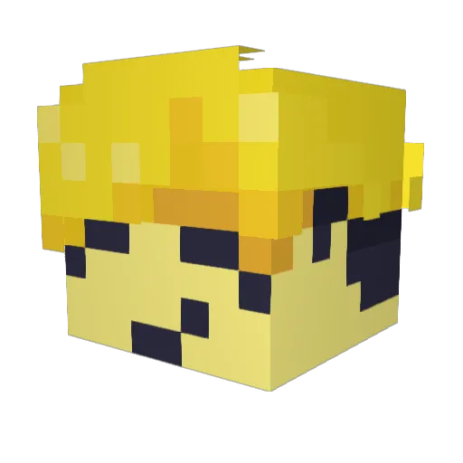 Kritzon Minecraft avatar head, 3D render
