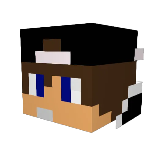 Krixer Minecraft avatar head, 3D render