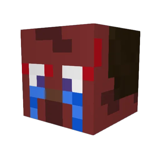 Krixtian Minecraft avatar head, 3D render