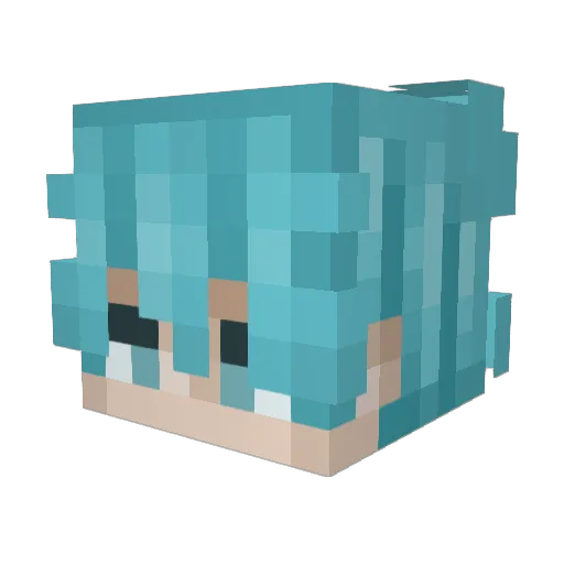 KriznBLUE Minecraft avatar head, 3D render