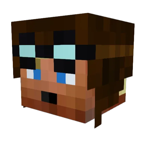 KroBaar Minecraft avatar head, 3D render