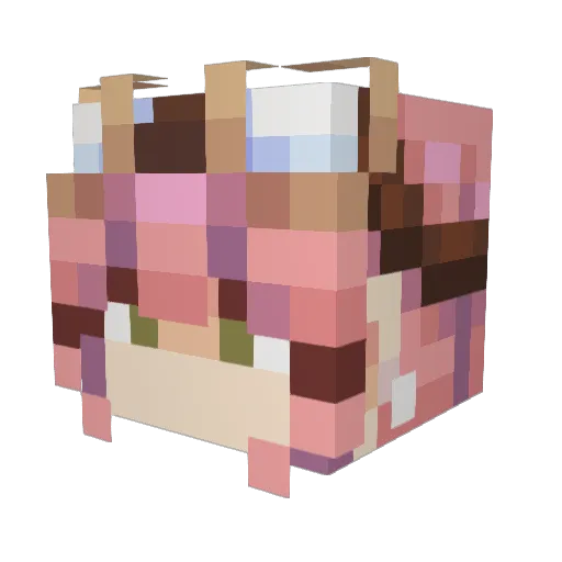 KroKoekie Minecraft avatar head, 3D render