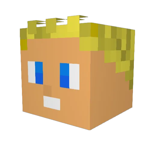 KroPie Minecraft avatar head, 3D render