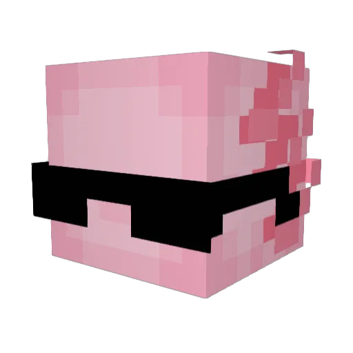 Kroaking Minecraft avatar head, 3D render
