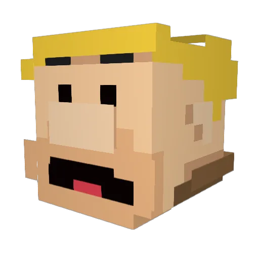 Krobavi Minecraft avatar head, 3D render