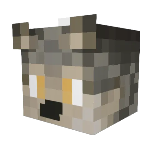 Krobo Minecraft avatar head, 3D render