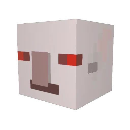 Kroebear Minecraft avatar head, 3D render