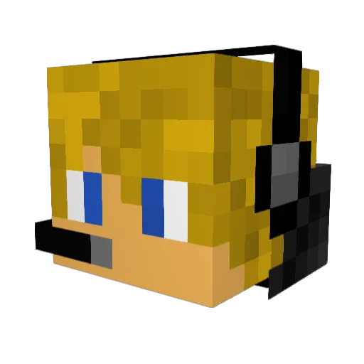 Kroevin Minecraft avatar head, 3D render