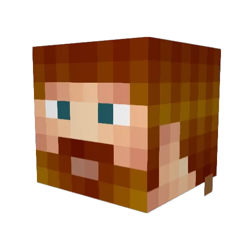 Krogna Minecraft avatar head, 3D render