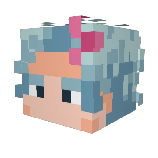 Kroil0 Minecraft avatar head, 3D render