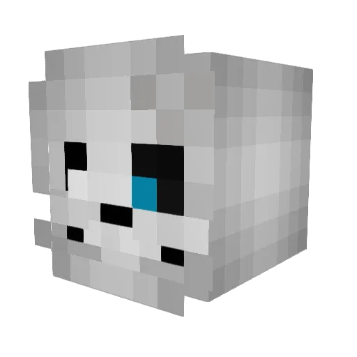 Kroketdil Minecraft avatar head, 3D render