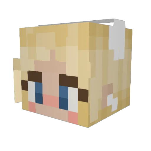Krokokat Minecraft avatar head, 3D render