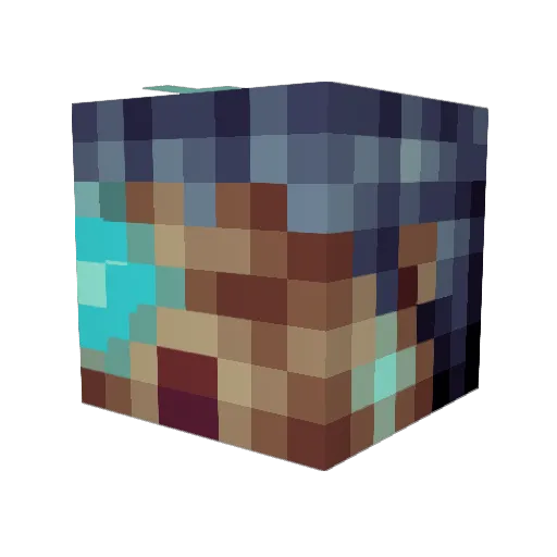 Kromiq Minecraft avatar head, 3D render