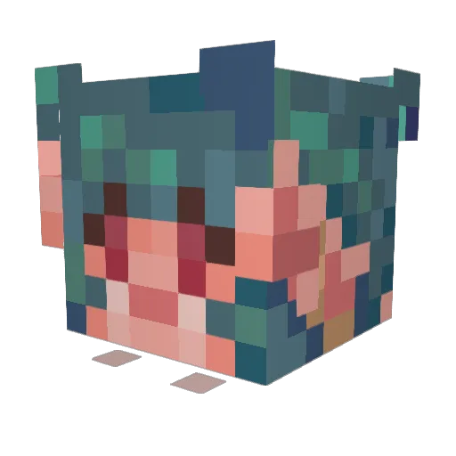 Krompa Minecraft avatar head, 3D render