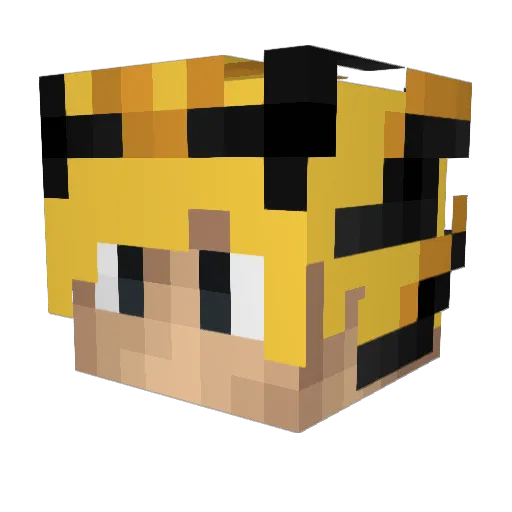 Kron1 Minecraft avatar head, 3D render