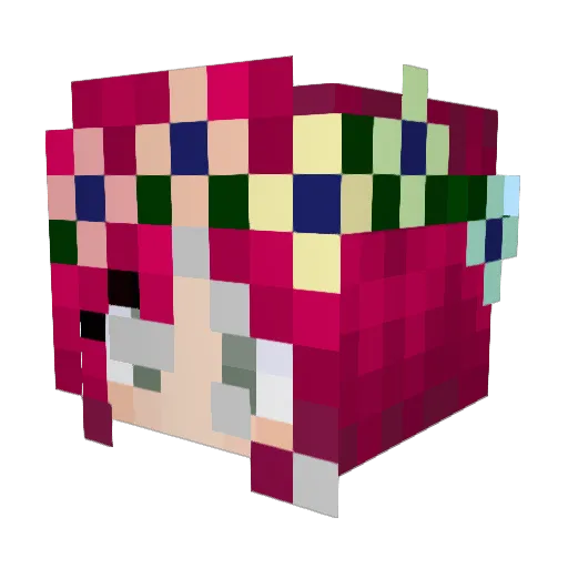 Kronkeroony Minecraft avatar head, 3D render