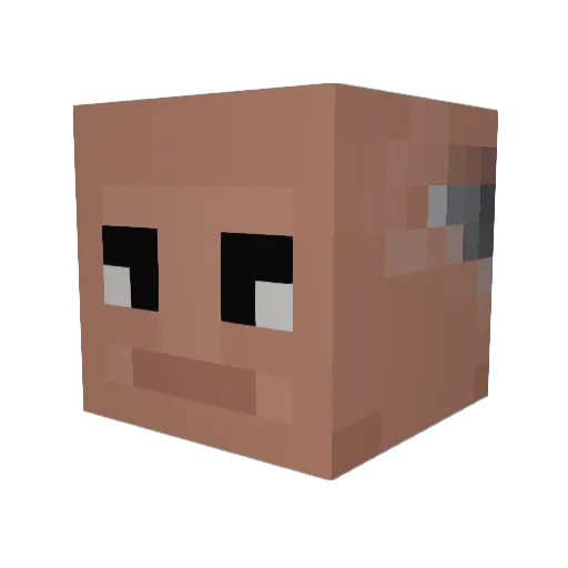 Krookk Minecraft avatar head, 3D render
