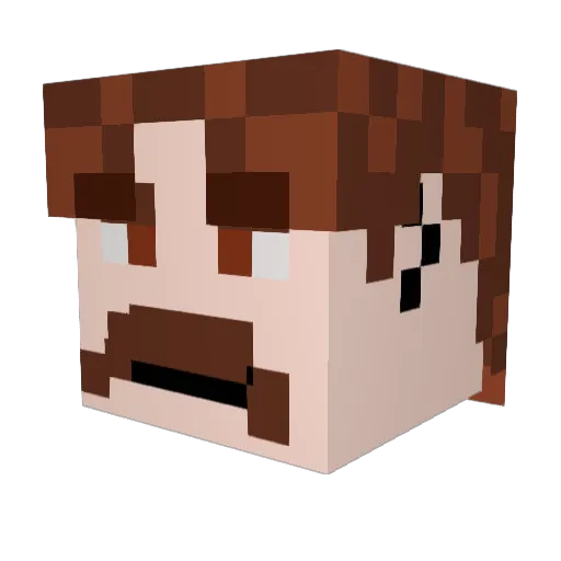 Kroongle Minecraft avatar head, 3D render