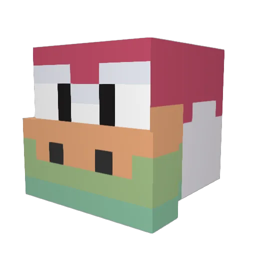 Kroops2006 Minecraft avatar head, 3D render