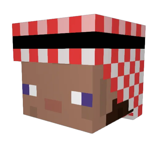 Kroshnee Minecraft avatar head, 3D render