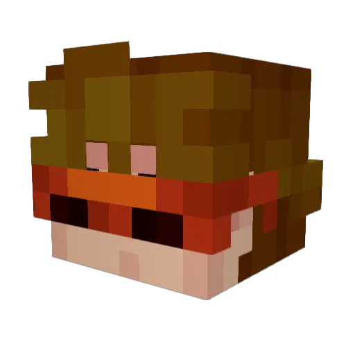 KrossMult Minecraft avatar head, 3D render