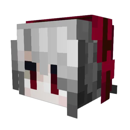Kroune Minecraft avatar head, 3D render