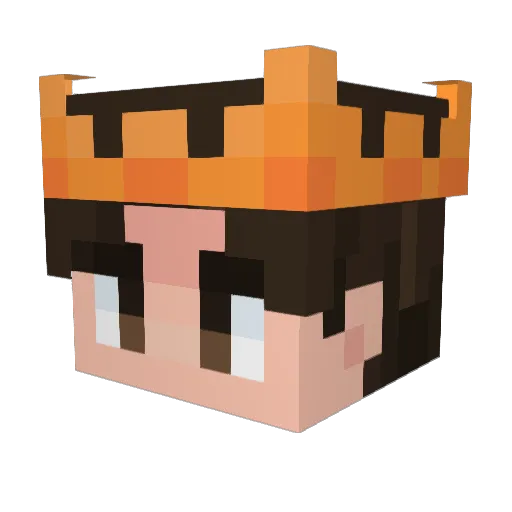 Krownixian Minecraft avatar head, 3D render