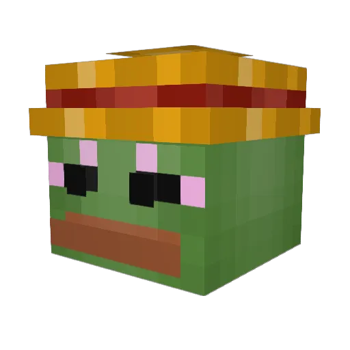 Kruczek Minecraft avatar head, 3D render