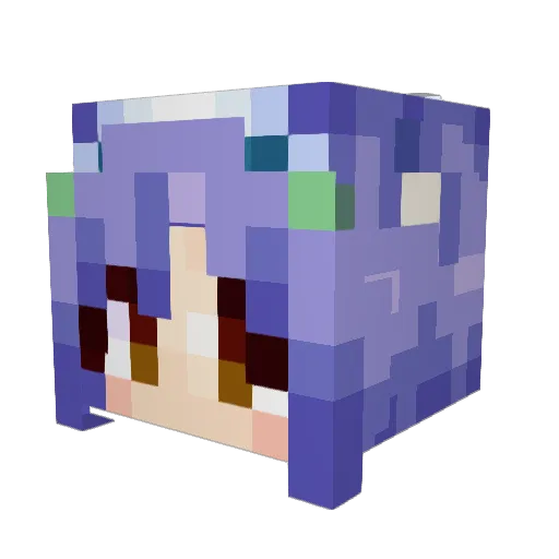 Krulki Minecraft avatar head, 3D render