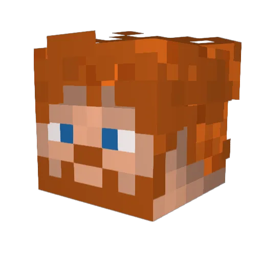 Krulu Minecraft avatar head, 3D render