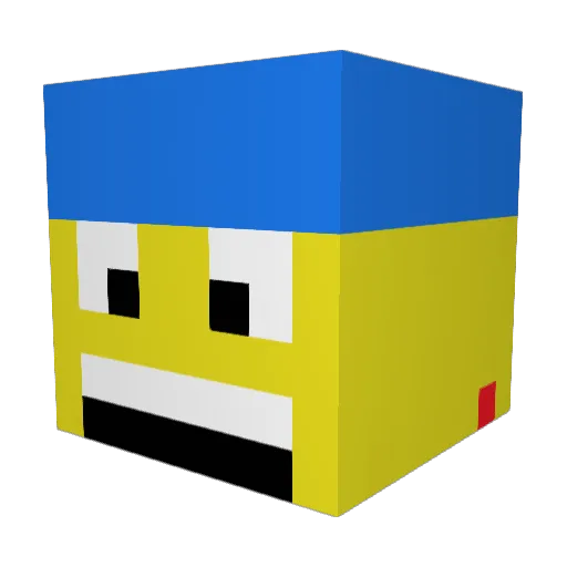 Krumpp Minecraft avatar head, 3D render