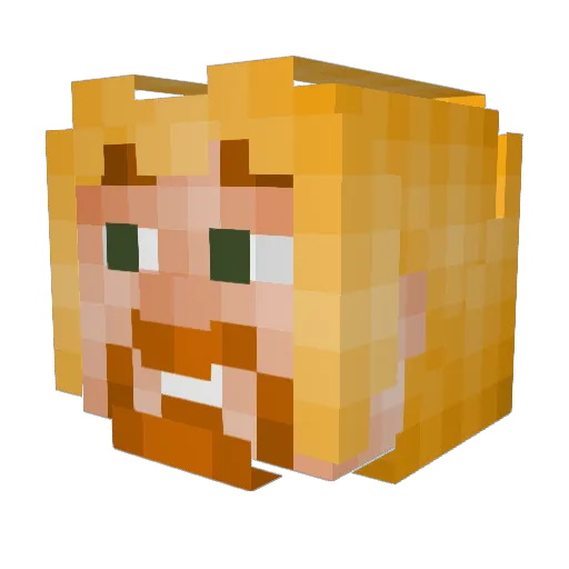 Krunsher Minecraft avatar head, 3D render