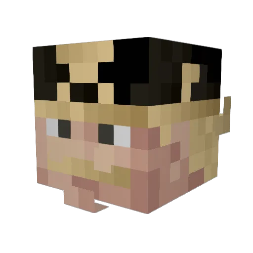 KruskovPRSS Minecraft avatar head, 3D render
