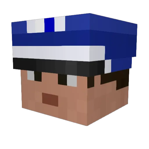 Kruslim Minecraft avatar head, 3D render