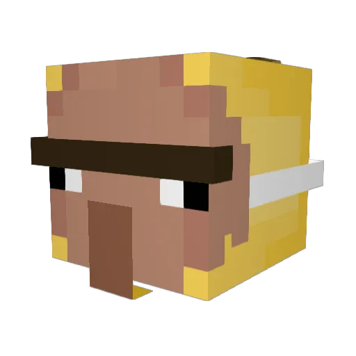 Krustenkaesse Minecraft avatar head, 3D render