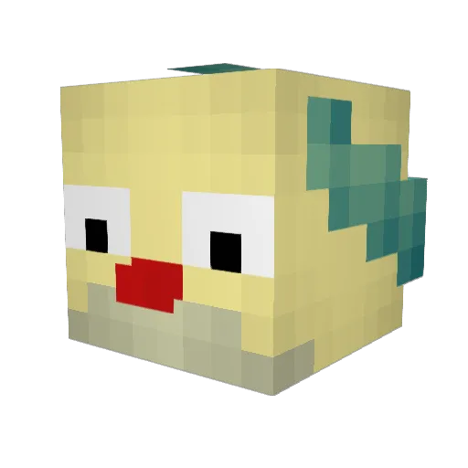 Krusti Minecraft avatar head, 3D render