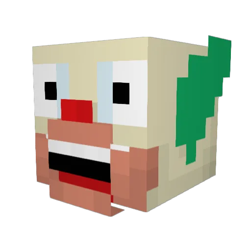 KrustyPoulet Minecraft avatar head, 3D render