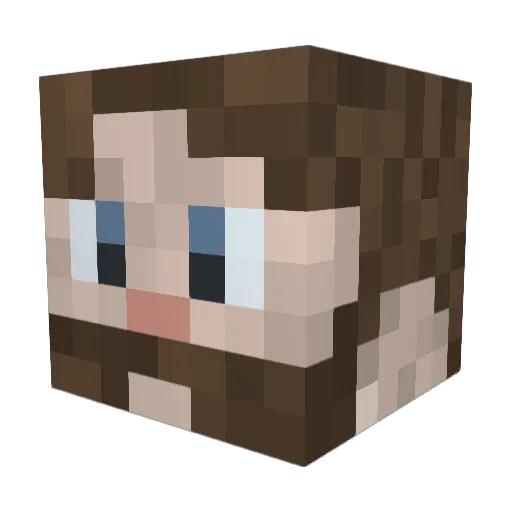 Krutchen Minecraft avatar head, 3D render