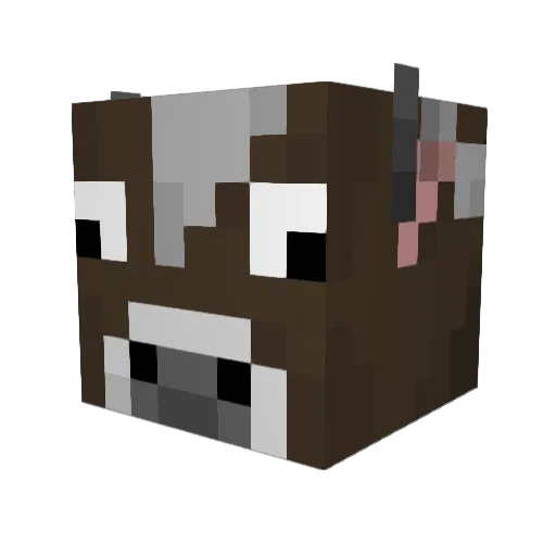 Kruwaii Minecraft avatar head, 3D render