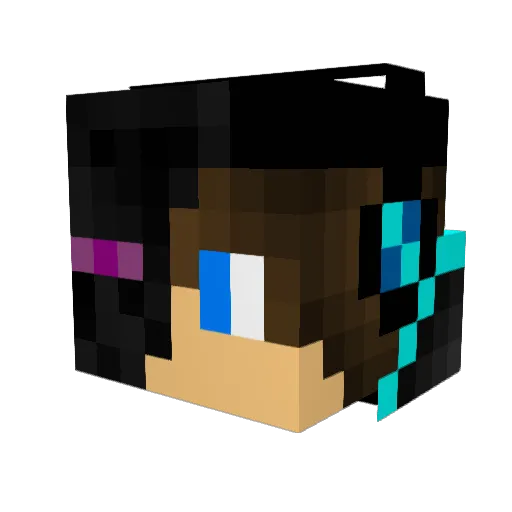 Krycha6 Minecraft avatar head, 3D render