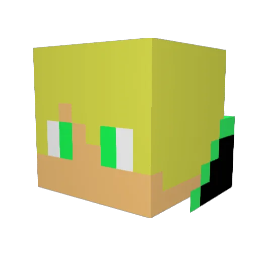 Krycha_16_ Minecraft avatar head, 3D render