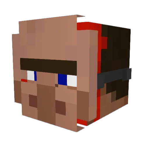 Krychan132 Minecraft avatar head, 3D render